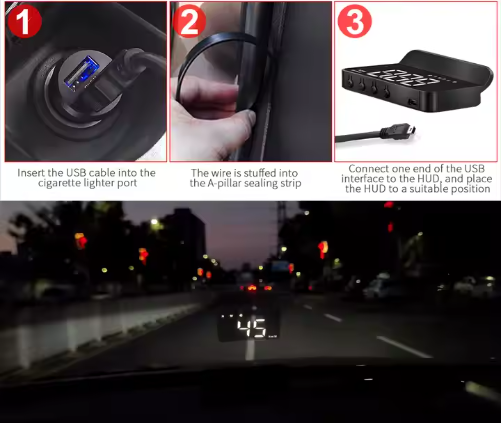 SmartDriveHUD 2-in-1 Car HUD | Digital Speed & Data Display